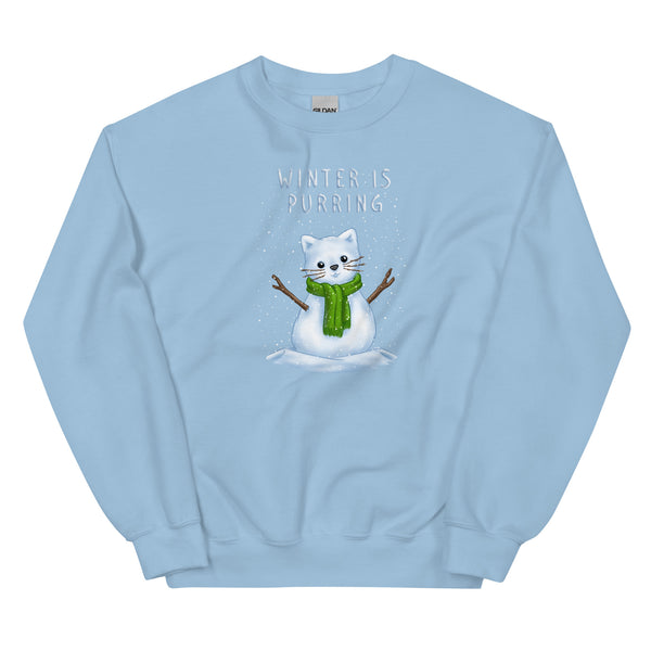 Sweatshirt - Weihnachts-Katze Schnee by Wanderkraehe ein Produkt von SCHIETKRAM