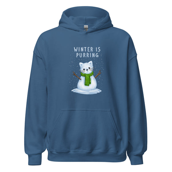 Hoodie Classic - Weihnachts-Katze Schnee by Wanderkraehe ein Produkt von SCHIETKRAM