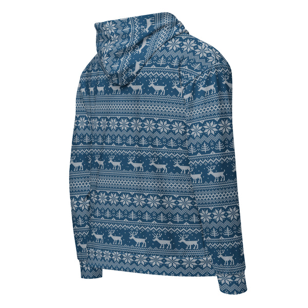 Zip-Hoodie Allover-Print - Weihnachten Strick blue ein Produkt von SCHIETKRAM