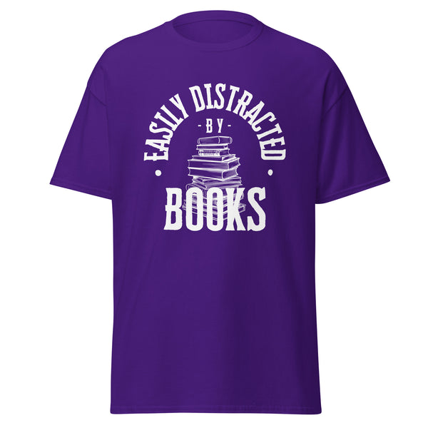 T-Shirt Classic - Easily Distracted by Books white ein Produkt von SCHIETKRAM