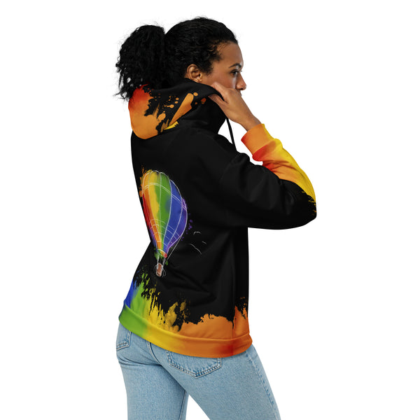 Zip-Hoodie Allover-Print - Prideballon black by Wanderkraehe ein Produkt von SCHIETKRAM