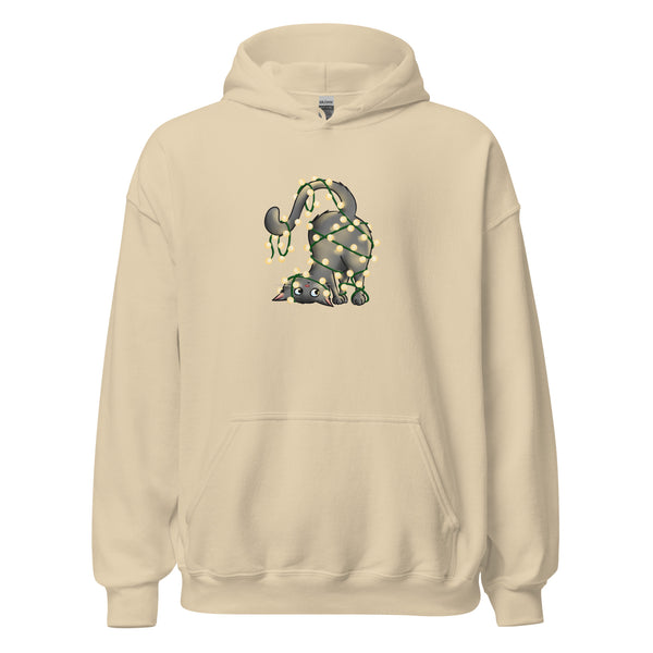 Hoodie Classic - Weihnachts-Katze Lichterkette by Wanderkraehe ein Produkt von SCHIETKRAM