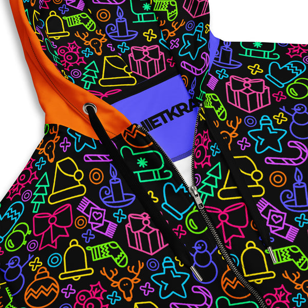 Zip-Hoodie Allover-Print - Neon Christmas ein Produkt von SCHIETKRAM