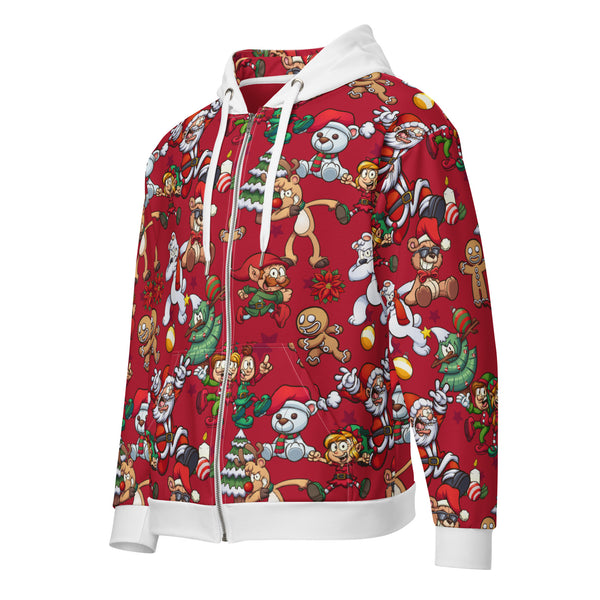 Zip-Hoodie Allover-Print - Crazy Christmas ein Produkt von SCHIETKRAM