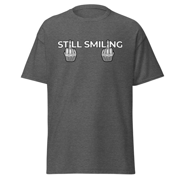 T-Shirt Classic - Still Smiling white ein Produkt von SCHIETKRAM