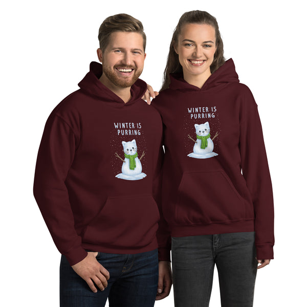 Hoodie Classic - Weihnachts-Katze Schnee by Wanderkraehe ein Produkt von SCHIETKRAM