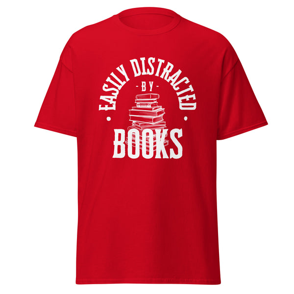T-Shirt Classic - Easily Distracted by Books white ein Produkt von SCHIETKRAM