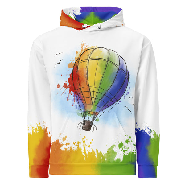 Allover Print Hoodie - Prideballon white by Wanderkraehe ein Produkt von SCHIETKRAM