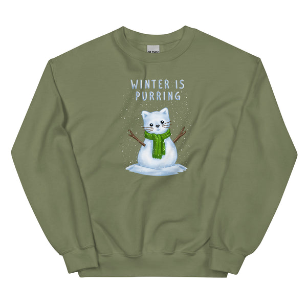 Sweatshirt - Weihnachts-Katze Schnee by Wanderkraehe ein Produkt von SCHIETKRAM