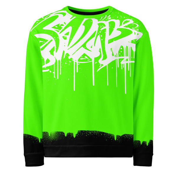 Allover Print Sweatshirt - Green Message ein Produkt von SCHIETKRAM