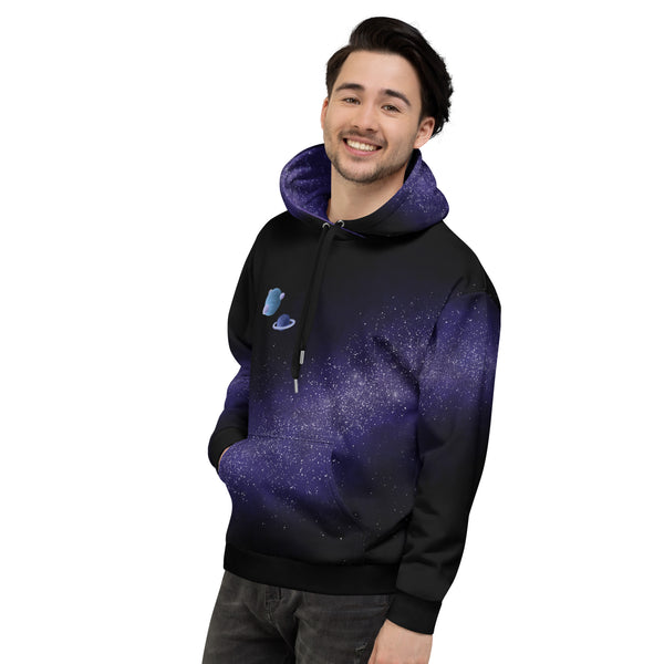 Allover Print Hoodie - Galaxy Cat by Wanderkraehe ein Produkt von SCHIETKRAM
