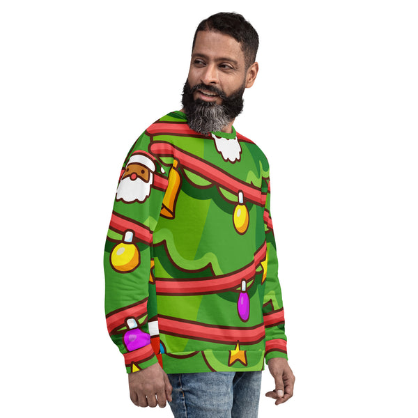 Allover Print Sweatshirt - Weihnachten Tree three ein Produkt von SCHIETKRAM