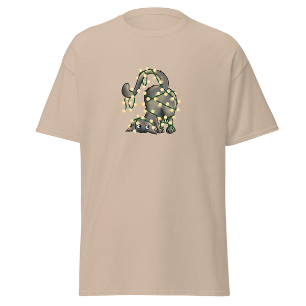 T-Shirt Classic - Weihnachts-Katze Lichterkette by Wanderkraehe ein Produkt von SCHIETKRAM