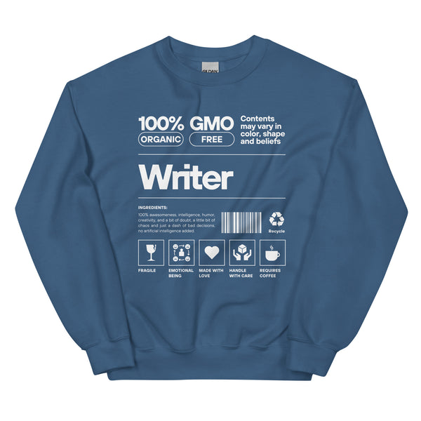 Sweatshirt - Writer white Indigo Blue ein Produkt von SCHIETKRAM