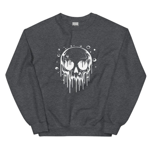 Sweatshirt - Melting Skull white Dark Heather ein Produkt von SCHIETKRAM