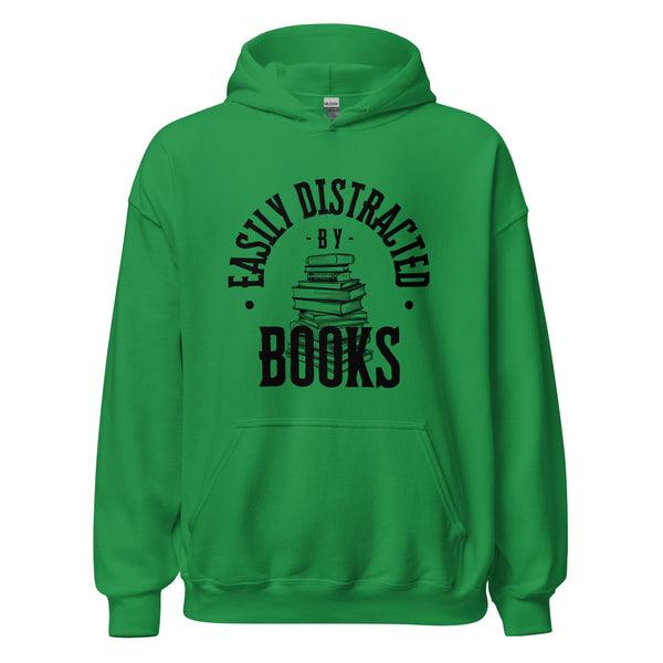 Hoodie Classic - Easily distracted by Books black Irish Green ein Produkt von SCHIETKRAM