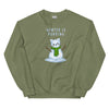 Sweatshirt - Weihnachts-Katze Schnee by Wanderkraehe Military Green ein Produkt von SCHIETKRAM
