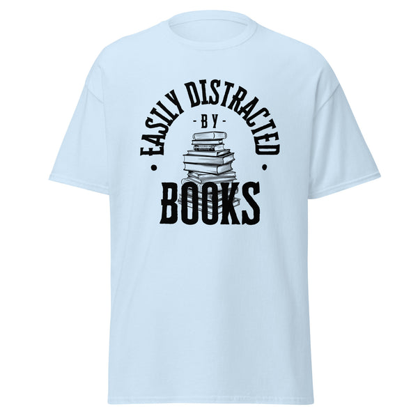 T-Shirt Classic - Easily Distracted by Books black Light Blue ein Produkt von SCHIETKRAM