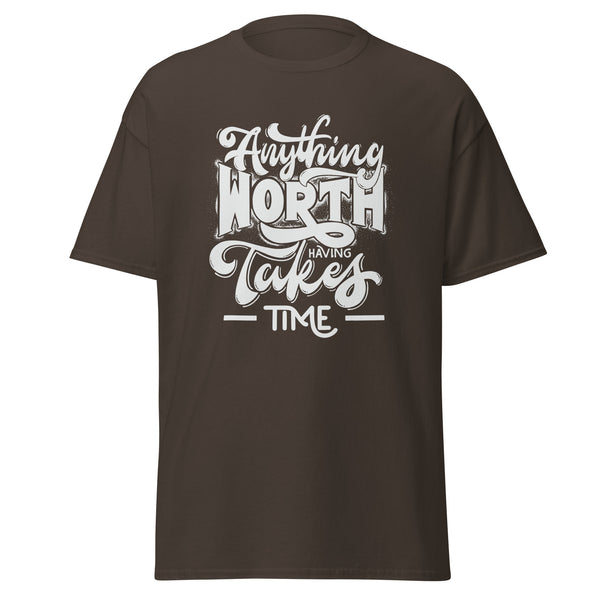 T-Shirt Classic - Anything worth having white Dark Chocolate ein Produkt von SCHIETKRAM