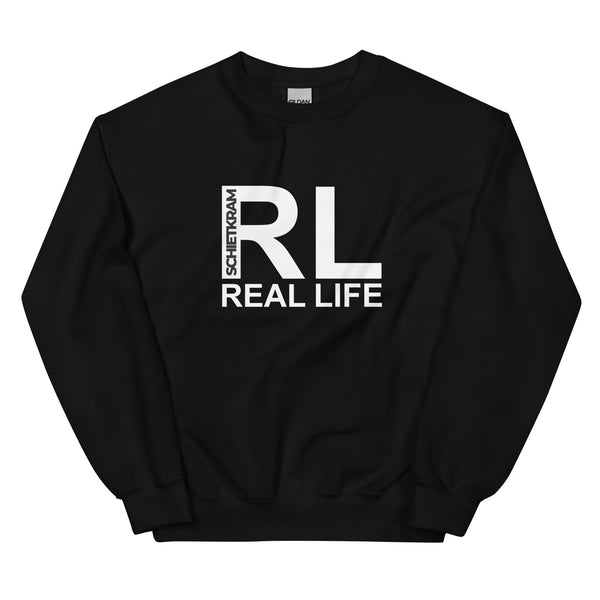 Sweatshirt - Real Life white Schwarz ein Produkt von SCHIETKRAM