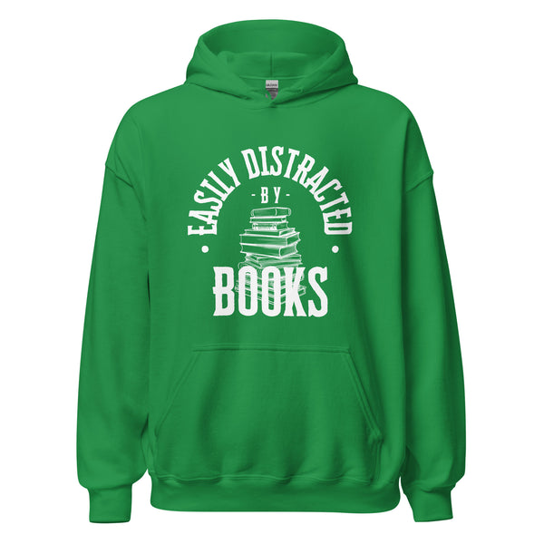 Hoodie Classic - Easily distracted by Books white Irish Green ein Produkt von SCHIETKRAM