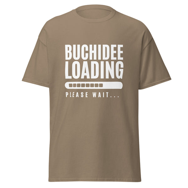 T-Shirt Classic - Buchidee Loading white Brown Savana ein Produkt von SCHIETKRAM