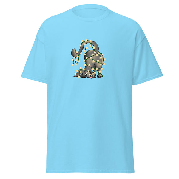 T-Shirt Classic - Weihnachts-Katze Lichterkette by Wanderkraehe Sky ein Produkt von SCHIETKRAM