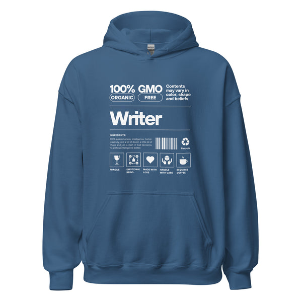 Hoodie Classic - Writer white Indigo Blue ein Produkt von SCHIETKRAM