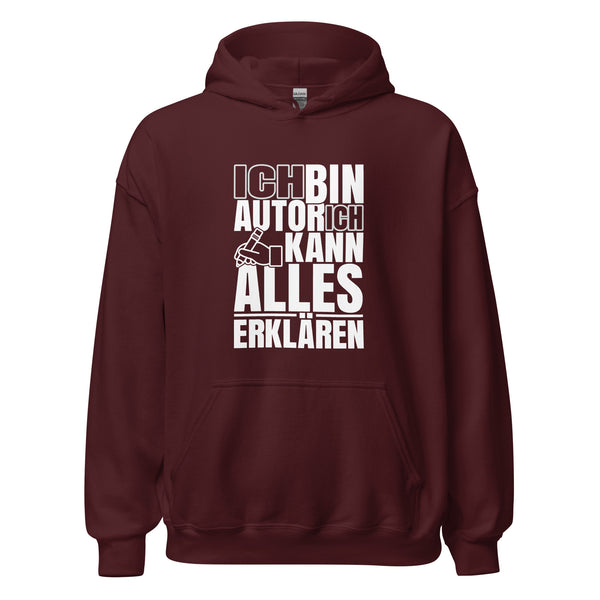 Hoodie Classic - Ich kann alles erklären white Maroon ein Produkt von SCHIETKRAM