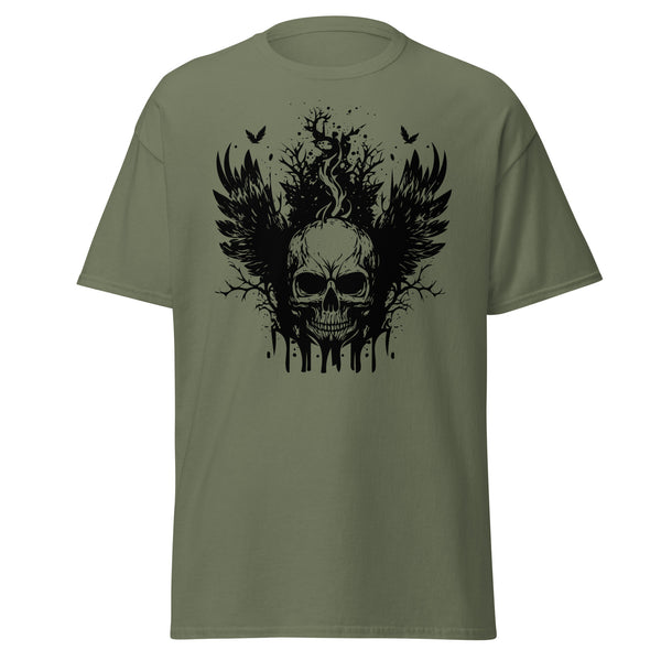 T-Shirt Classic - Angry Skull Military Green ein Produkt von SCHIETKRAM