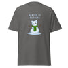 T-Shirt Classic - Weihnachts-Katze Schnee by Wanderkraehe Charcoal ein Produkt von SCHIETKRAM