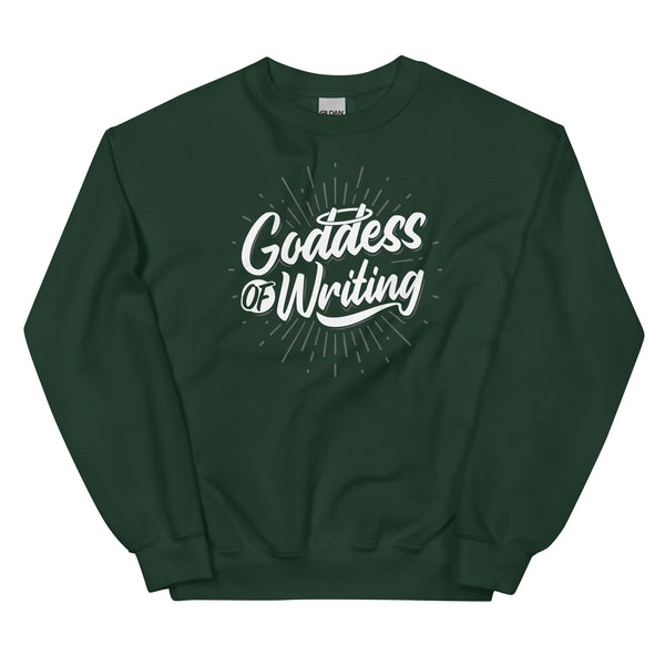 Sweatshirt - Goddess of Writing white Forest Green ein Produkt von SCHIETKRAM