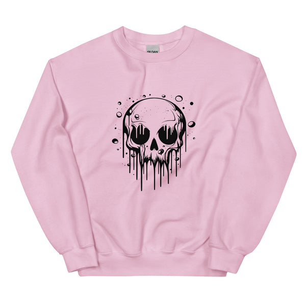 Sweatshirt - Melting Skull black Light Pink ein Produkt von SCHIETKRAM