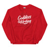 Sweatshirt - Goddess of Writing white Red ein Produkt von SCHIETKRAM
