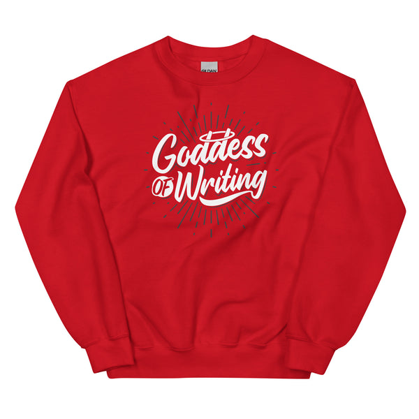 Sweatshirt - Goddess of Writing white Red ein Produkt von SCHIETKRAM