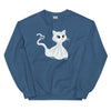 Sweatshirt - Ghost Cat by Wanderkraehe Indigo Blue ein Produkt von SCHIETKRAM
