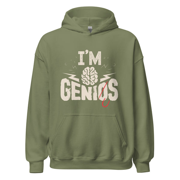 Hoodie Classic - I'm Genius Military Green ein Produkt von SCHIETKRAM
