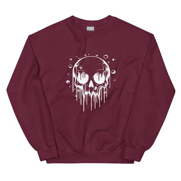 Sweatshirt - Melting Skull white Maroon ein Produkt von SCHIETKRAM