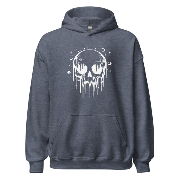 Hoodie Classic - Melting Skull white Heather Sport Dark Navy ein Produkt von SCHIETKRAM