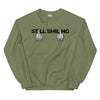 Sweatshirt - Still Smiling black Military Green ein Produkt von SCHIETKRAM