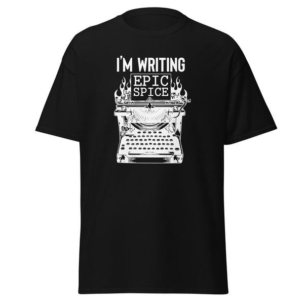 T-Shirt Classic - I'm writing epic spice white Schwarz ein Produkt von SCHIETKRAM