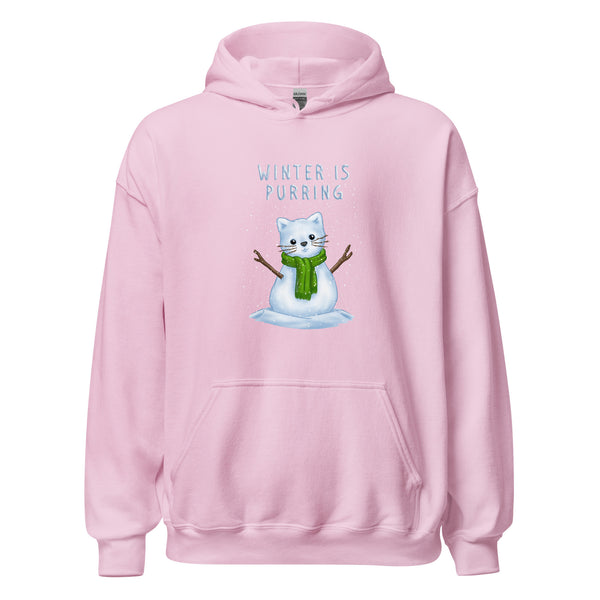 Hoodie Classic - Weihnachts-Katze Schnee by Wanderkraehe Light Pink ein Produkt von SCHIETKRAM