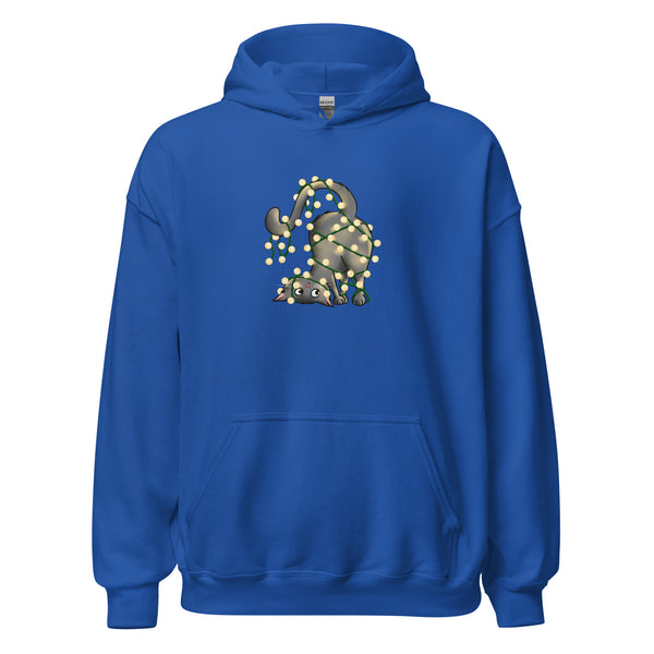 Hoodie Classic - Weihnachts-Katze Lichterkette by Wanderkraehe Royal ein Produkt von SCHIETKRAM