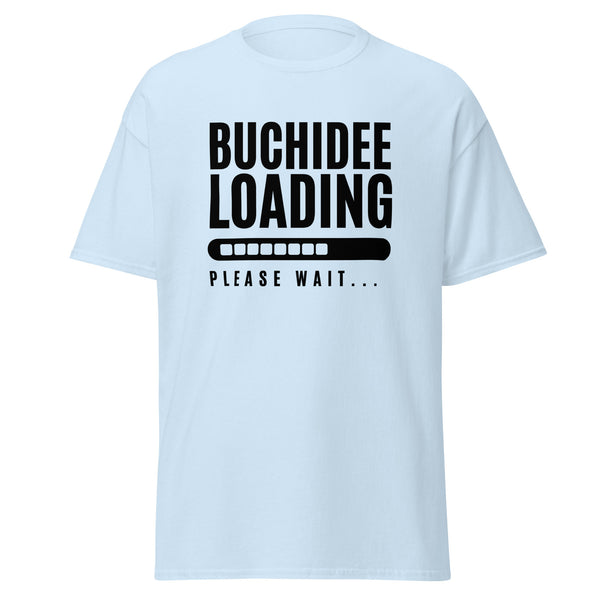 T-Shirt Classic - Buchidee Loading black Light Blue ein Produkt von SCHIETKRAM
