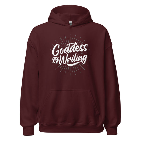 Hoodie Classic - Goddess of Writing white Maroon ein Produkt von SCHIETKRAM