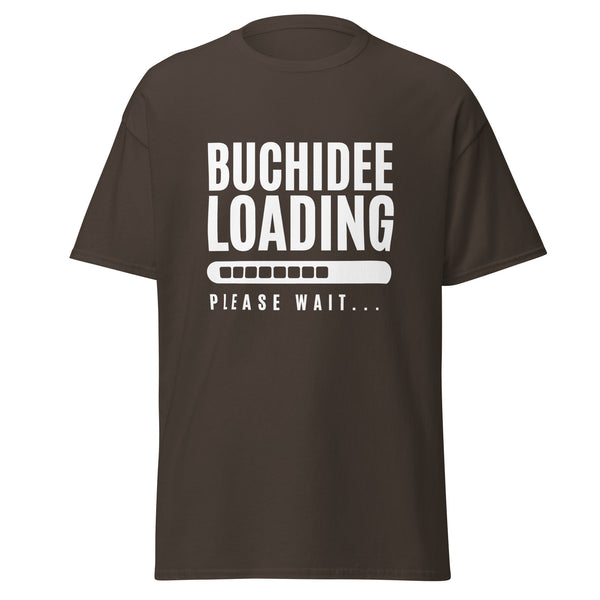 T-Shirt Classic - Buchidee Loading white Dark Chocolate ein Produkt von SCHIETKRAM
