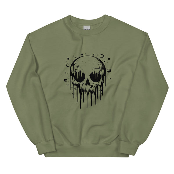 Sweatshirt - Melting Skull black Military Green ein Produkt von SCHIETKRAM