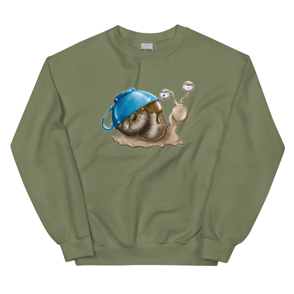 Sweatshirt - Schnegge by Wanderkraehe Military Green ein Produkt von SCHIETKRAM