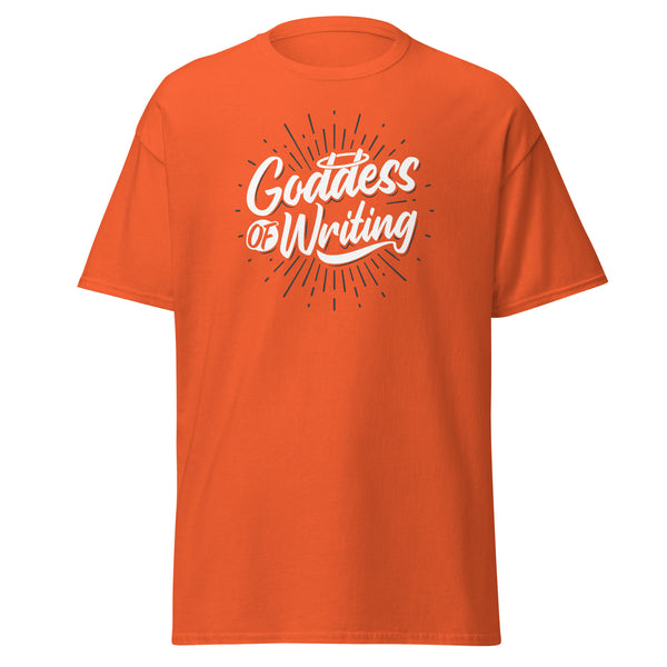 T-Shirt Classic - Goddess of Writing Orange ein Produkt von SCHIETKRAM