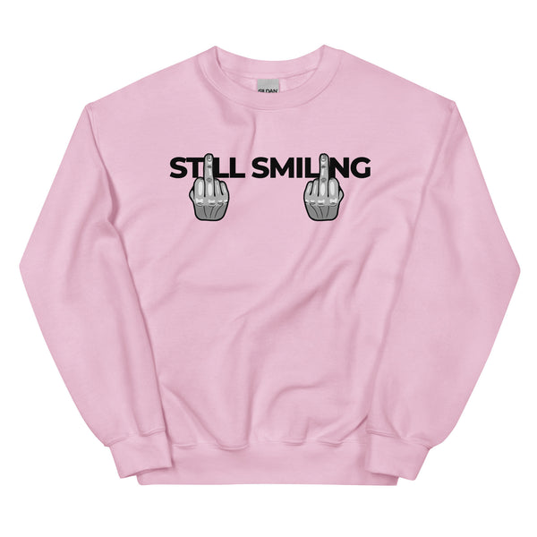 Sweatshirt - Still Smiling black Light Pink ein Produkt von SCHIETKRAM